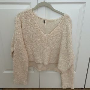 Free People cropped winter white sweater